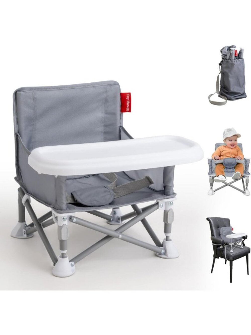 Portable Baby High Chair for Travel & Beach, Ages 6M-3Y, Tiny Marvels Design